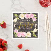Veertig en fantastisch | Floral 40ste verjaardagsf Servet (Insitu)