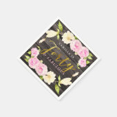 Veertig en fantastisch | Floral 40ste verjaardagsf Servet (Hoek)