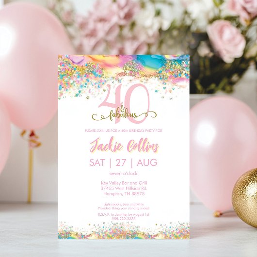 Veertig en fantastisch verjaardagsfeestje kaart