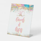 Veertig en fantastisch verjaardagsfeestje reclamebord met voetstuk (Voorkant)