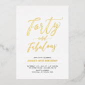 Veertig en onverbiddelijk | Moderne goudprijs 50e Folie Uitnodiging (Voorkant)