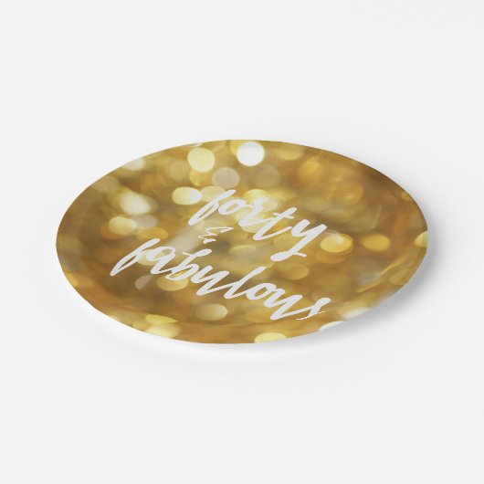 Veertig en stoffelijk - 40e verjaardag gouden enke papieren bordje (Gekanteld)