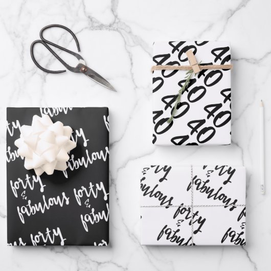 Veertig en verbazingwekkend - 40ste verjaardag inpakpapier vel (Voorkant)