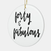 Veertig en verbazingwekkend - 40ste verjaardag keramisch ornament (Links)