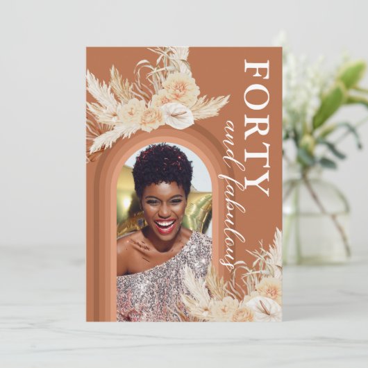 Veertig en verbluffend verbrand Sinaasappel Boho B Kaart (Staand voorkant)