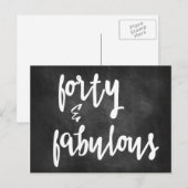 Veertig en verbouwd - 40e Birthday Chalkboard Kaar Briefkaart (Voorkant / Achterkant)