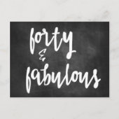 Veertig en verbouwd - 40e Birthday Chalkboard Kaar Briefkaart (Voorkant)