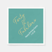 Veertig en vruchtbaar, geboortedatum, Blauwgroen/g Servet (Voorkant)