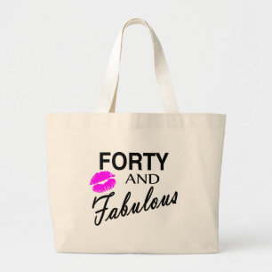 Veertig en vruchtbaar grote tote bag