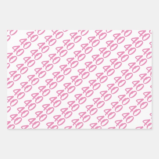 Veertig en vruchtbaar - vuurroze 40ste verjaardag inpakpapier vel (Voorkant 2)