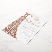 Veertig & Fab Jurk 40e Verjaardag Echt Roos Goud Folie Uitnodiging (Gedraaid)