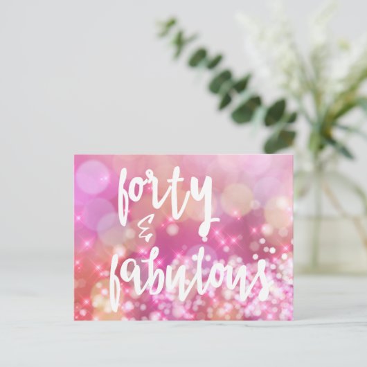 Veertig & Fabulous - 40e verjaardagskaart Briefkaart (Staand voorkant)