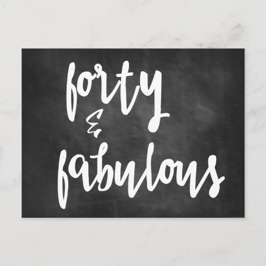 Veertig & Fabulous - Geboortekaart 40ste verjaarda Briefkaart (Voorkant)