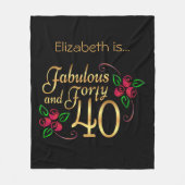 Veertig Fabulous Gold Black rozen van zaterdag Fleece Deken (Voorkant)