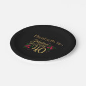 Veertig Fabulous Gold Black rozen van zaterdag Papieren Bordje (Gekanteld)