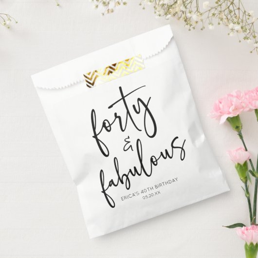 Veertig & Fabulous Minimalistisch 40e Verjaardagsf Bedankzakje (Gezegeld)
