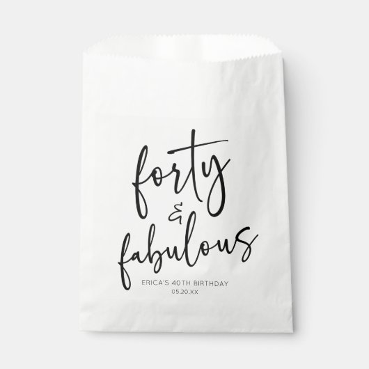 Veertig & Fabulous Minimalistisch 40e Verjaardagsf Bedankzakje (Voorkant)