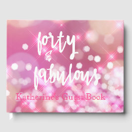 Veertig & Fabulous Pink Sparkle Glamoureus Gastboe Gastenboek