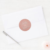 Veertig & Fabulous Roos Goud Blush Roze Glitter Ronde Sticker (Envelop)