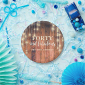 Veertig & Fabulous Rustieke Houten Strijd Lichte V Papieren Bordje (Feest)