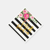 Veertig & Fabulous Servet - Zwart/Wit Strepen (Hoek)