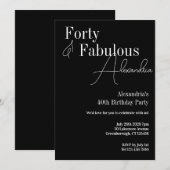 Veertig fantastische zwart-wit verjaardagsfeestje kaart (Voorkant / Achterkant)