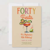 Veertig Fiesta Kleurrijke Margarita 40e Verjaardag Kaart (Voorkant)