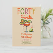 Veertig Fiesta Kleurrijke Margarita 40e Verjaardag Kaart (Staand voorkant)