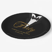 veertig | Gold en zwarte briefing 40e verjaardag Papieren Bordje (Gekanteld)