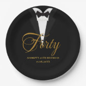 veertig | Gold en zwarte briefing 40e verjaardag Papieren Bordje (Voorkant)