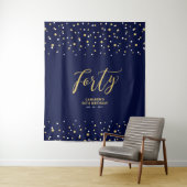 Veertig | Goud & Marine 40e Verjaardagsfeest Achte Wandkleed (In situ)