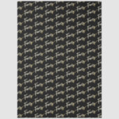 Veertig goud op zwarte verjaardag of jubileum tissuepapier (Voorkant)