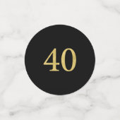 veertig | Goud & Zwart Confetti 40ste verjaardagsf (Kleine voorkant)