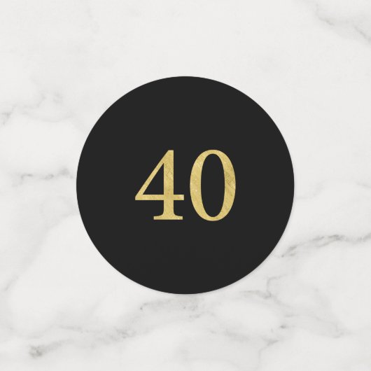 veertig | Goud & Zwart Confetti 40ste verjaardagsf (Kleine voorkant)