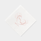 Veertig hartvormig centrum, monogram folie servetten (Rechts)