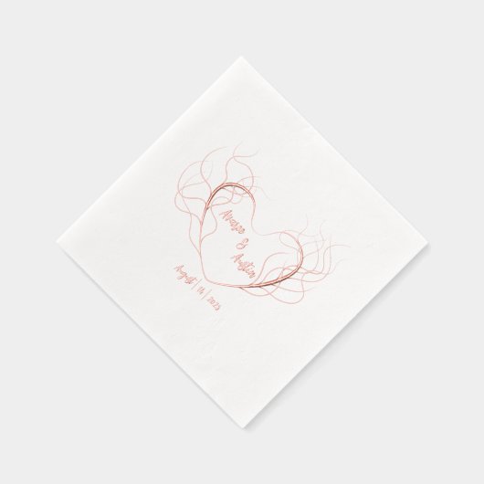 Veertig hartvormig centrum, monogram folie servetten (Rechts)