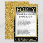 Veertig Hoe goed ken je het verjaardagsmeisje? (Voorkant / Achterkant)