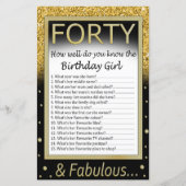 Veertig Hoe goed ken je het verjaardagsmeisje? (Voorkant)