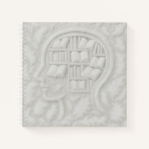 Veertig hoofd gevuld met witte boeken (Light BG)