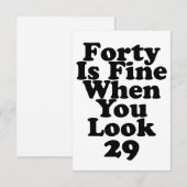 Veertig is prima als je 29 grappige 40ste bedankt (Voorkant / Achterkant)