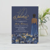 Veertig jaar en feestdag, Elegant Sapphire Kaart (Staand voorkant)