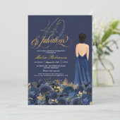 Veertig jaar en feestdag, Elegant Sapphire Kaart (Staand voorkant)