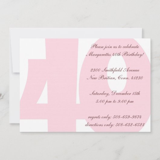 Veertig jaar en feestdag kaart (Achterkant)