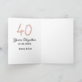 Veertig jaar samen zwarte roze glinsterende vet le kaart (Binnen)