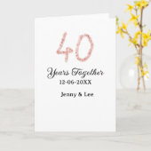 Veertig jaar samen zwarte roze glinsterende vet le kaart (Gele Bloem)