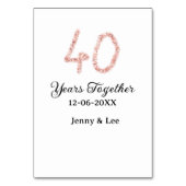 Veertig jaar samen zwarte roze glinsterende vet le kaart (Achterkant)