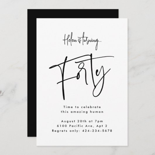 veertig kaart (Voorkant / Achterkant)