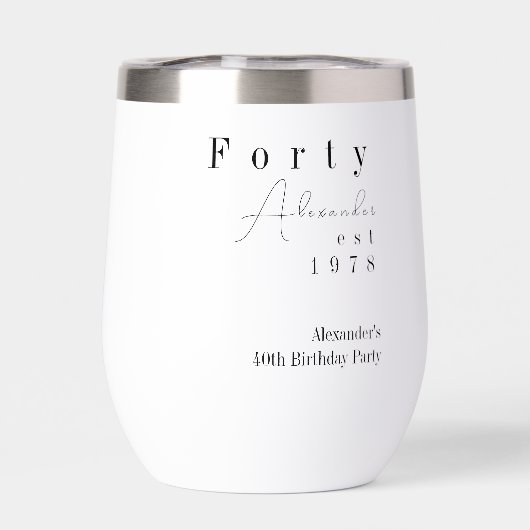 Veertig minimale 40e verjaardag partij gunst (Achterkant)