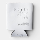 Veertig minimale 40e verjaardag partij gunst blikjeskoeler (Voorkant)