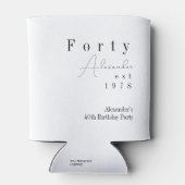 Veertig minimale 40e verjaardag partij gunst blikjeskoeler (Achterkant)